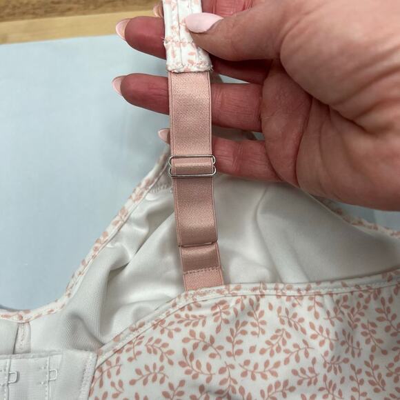 Bali Women's Passion for Comfort Minimizer Underwire Bra 42DD Pink Leaf Print - Picture 7 of 9